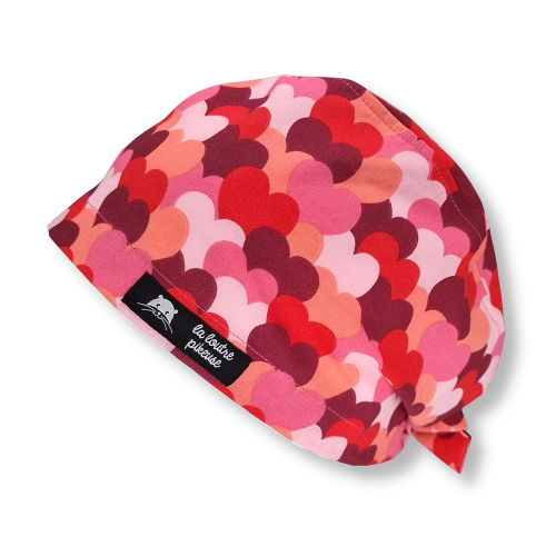 Calot de bloc couvrant avec des coeurs rouges et rose