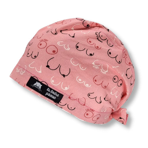 Calot de bloc couvrant - girl power Calot de bloc couvrant avec des seins pour octobre rose