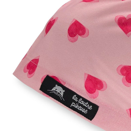 Calot de bloc couvrant avec coeurs roses