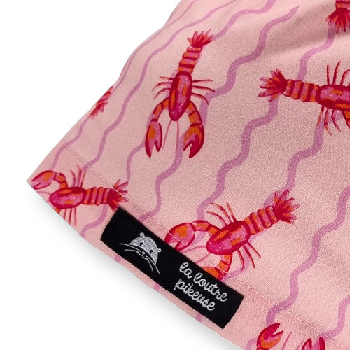 Calot de bloc couvrant avec des homards roses
