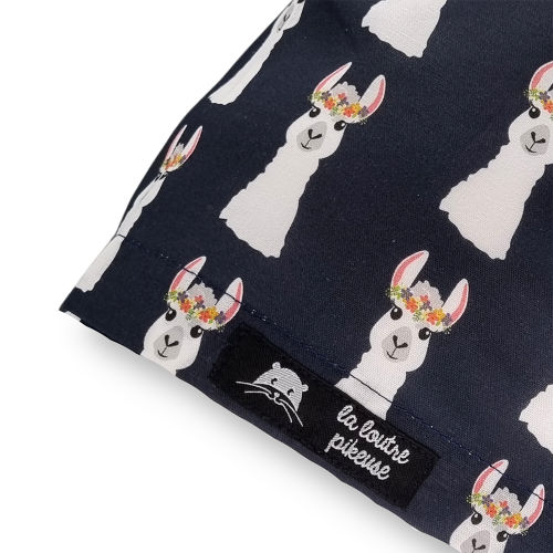 Calot de bloc couvrant avec des lamas fond bleu marine
