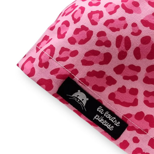 Calot de bloc couvrant motif léopard rose girly