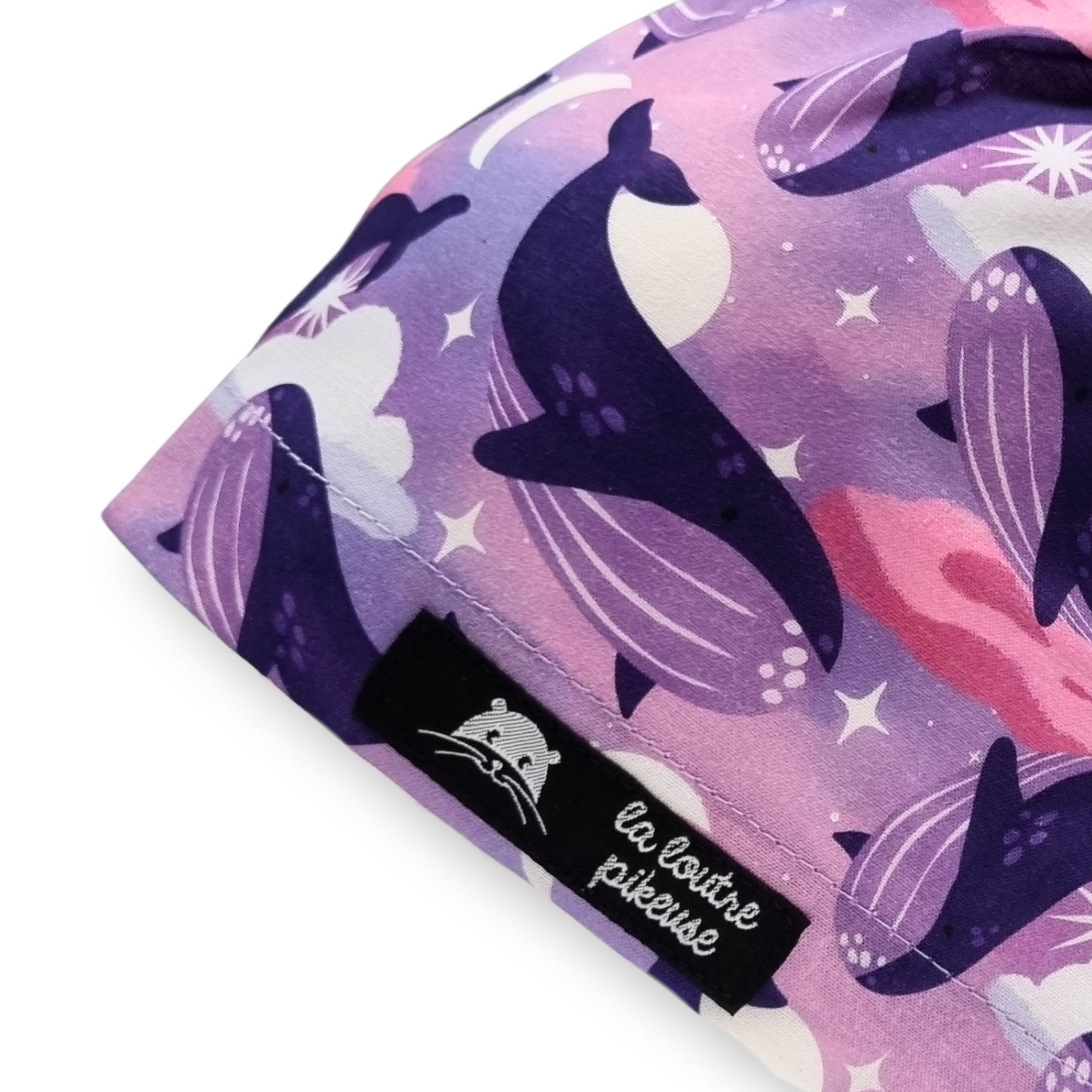 calot de bloc couvrant baleines violettes, mer, animaux