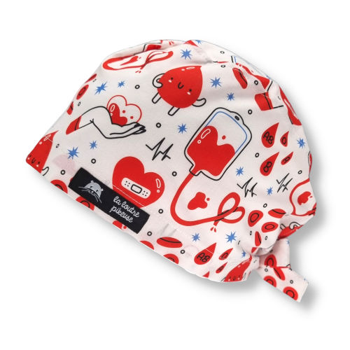 Calot de bloc couvrant - Transfusion Calot de bloc couvrant avec des motifs de transfusion