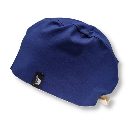 Calot court en tissu bleu marine uni