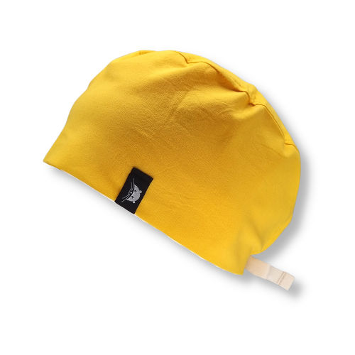 Calot court - Jaune Calot court en tissu jaune uni