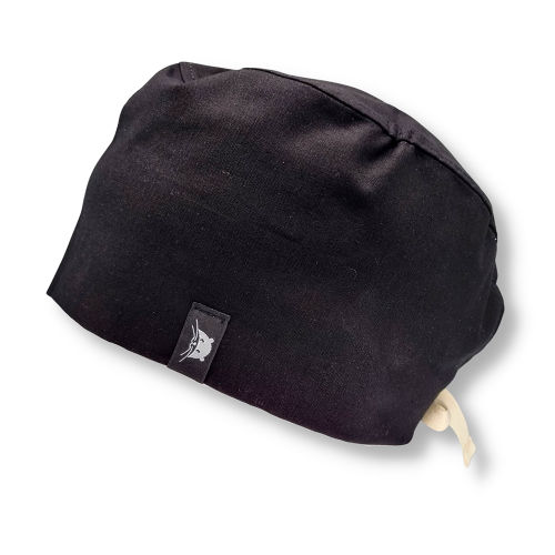 Calot court - Noir Calot court en tissu noir uni