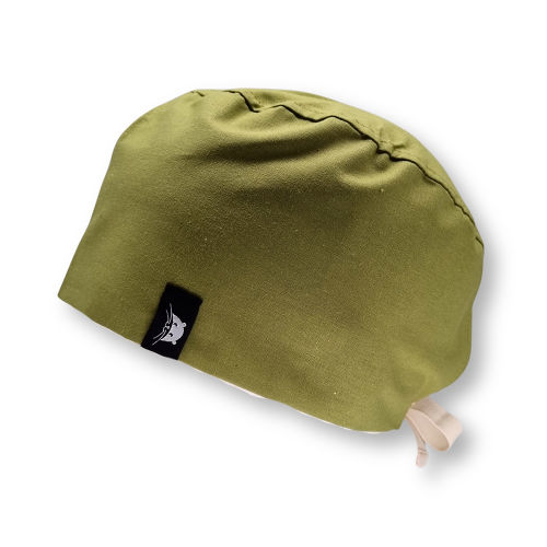 Calot court - Olive Calot court en tissu olive uni