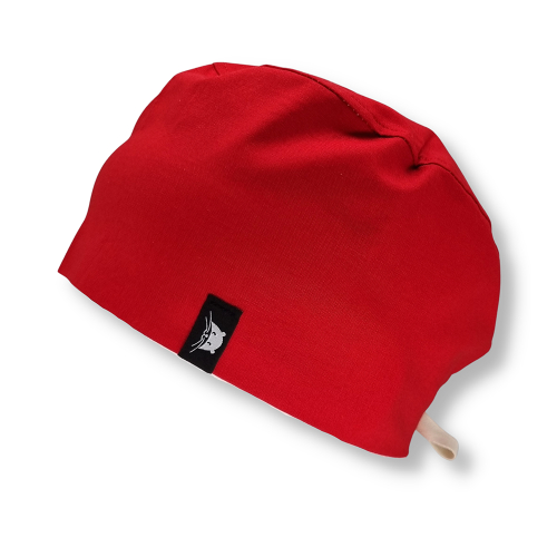 Calot court - Rouge Calot court en tissu rouge uni