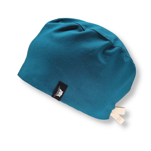 Calot court - Vert canard Calot court en tissu vert canard uni