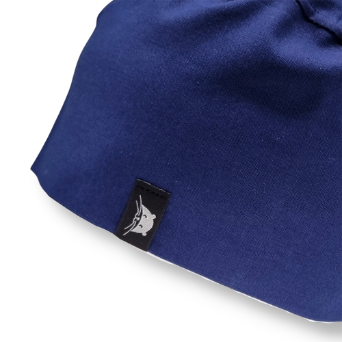 Calot court en tissu bleu marine uni