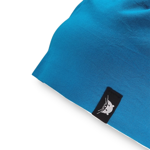 Calot court en tissu bleu turquoise uni