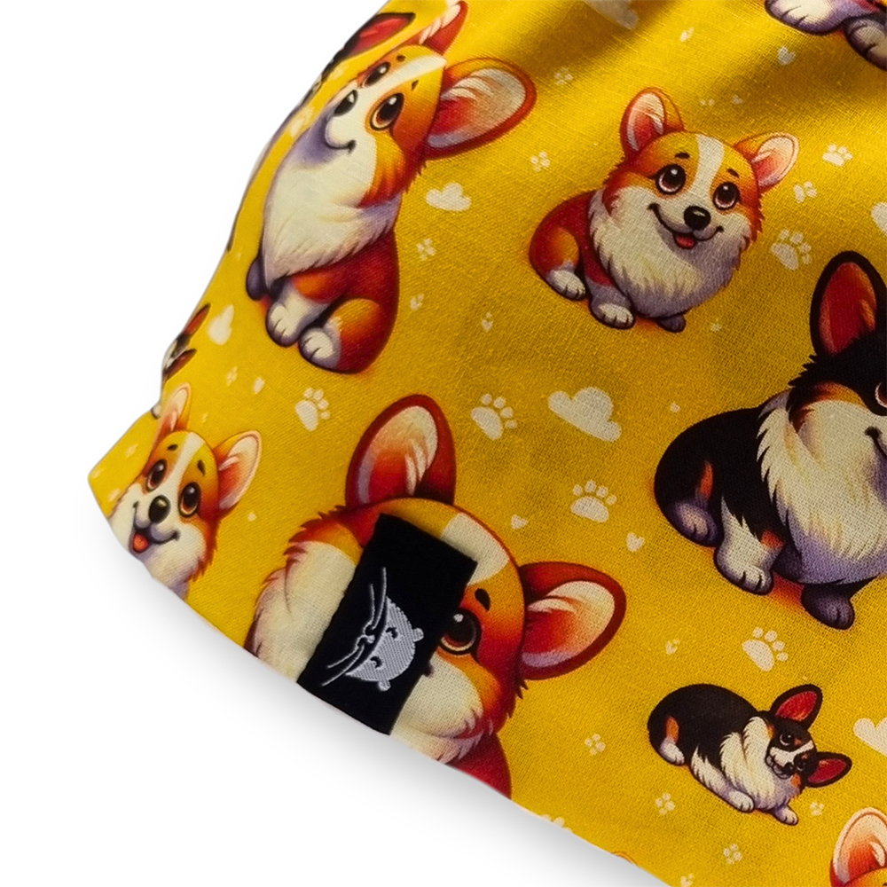 Calot de bloc court avec des corgis jaunes