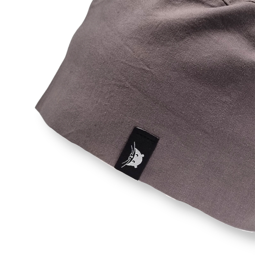 Calot court en tissu gris uni