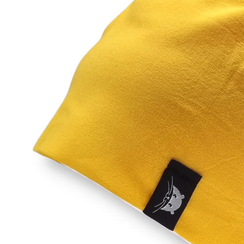 Calot court en tissu jaune uni