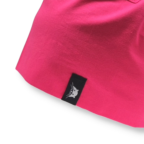 Calot court en tissu rose uni