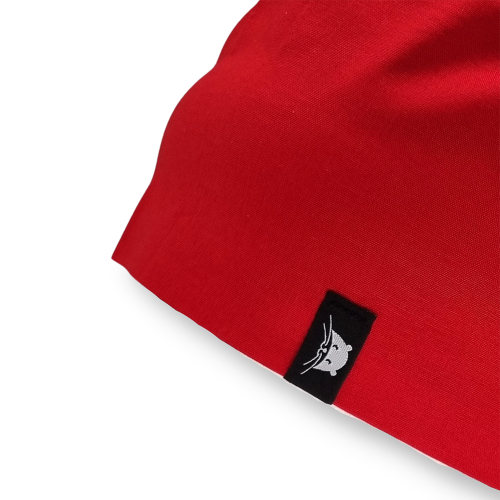 Calot court en tissu rouge uni