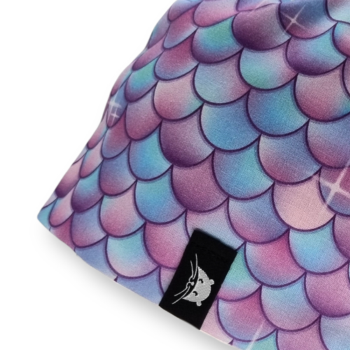 Calot de bloc court avec un motif écailles de sirène mauve