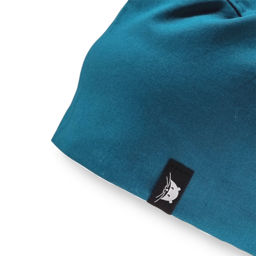 Calot court en tissu vert canard uni