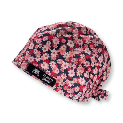 Calot de bloc couvrant avec des fleurs rose et bleu