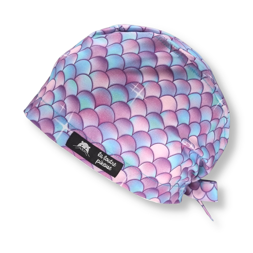 Calot de bloc couvrant avec un motif écailles de sirène mauve