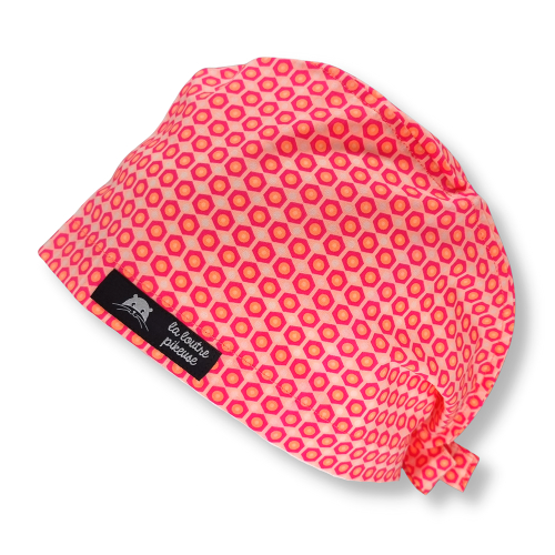 Calot de bloc couvrant géométrique rose petit pan