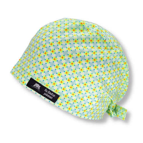 Calot de bloc couvrant petit pan motifs géométriques jaune fluo