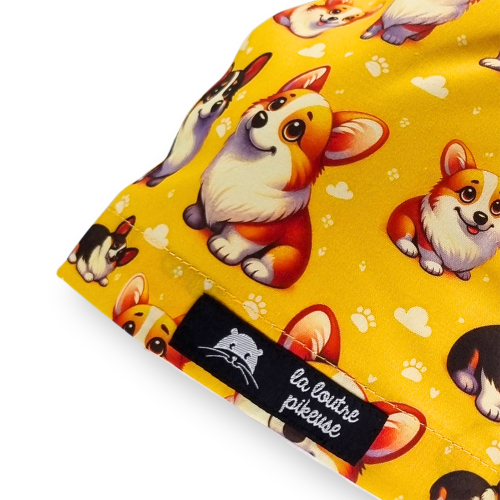 Calot de bloc couvrant avec des corgis jaunes