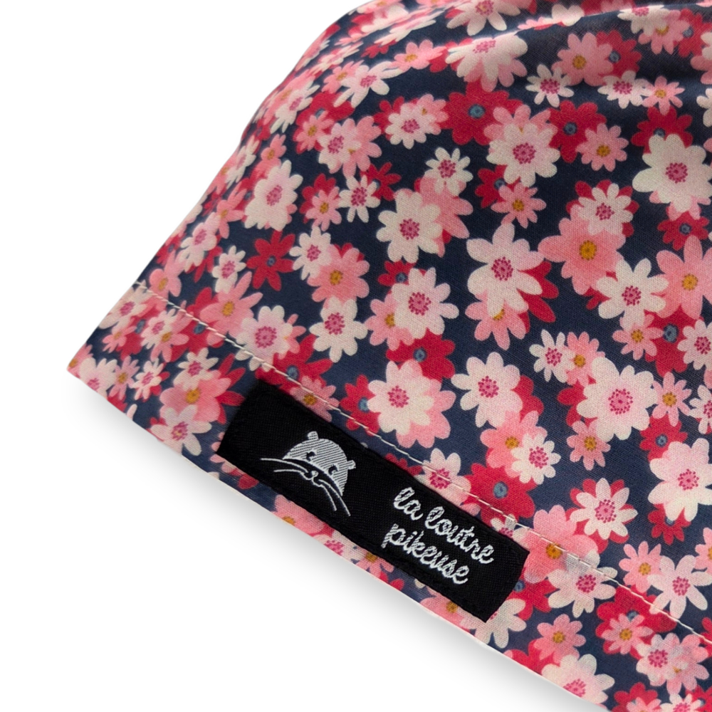 Calot de bloc couvrant avec des fleurs rose et bleu