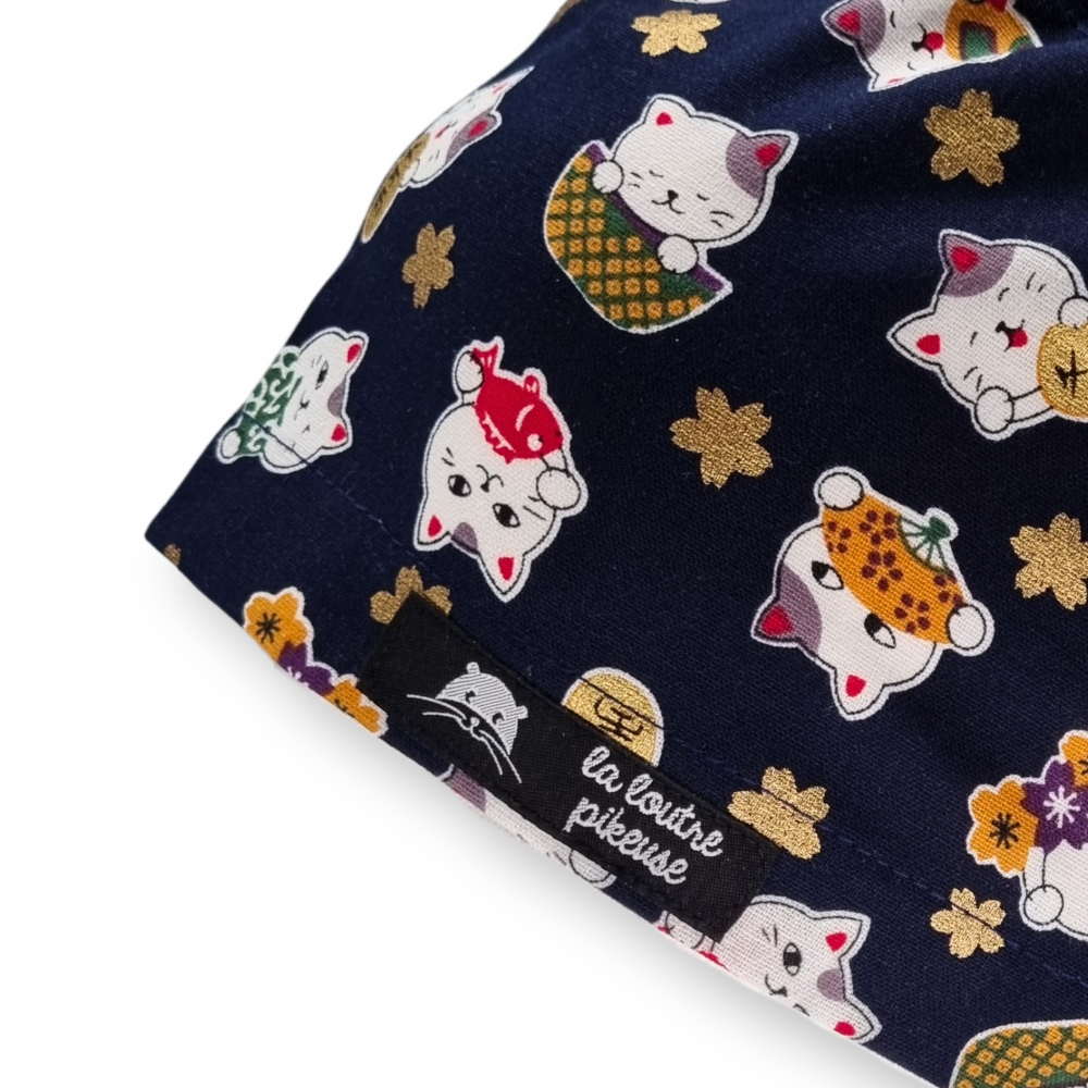 Calot de bloc couvrant avec des chats japonais