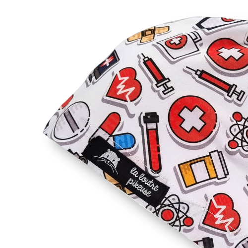 Calot de bloc couvrant avec des motifs médicaux