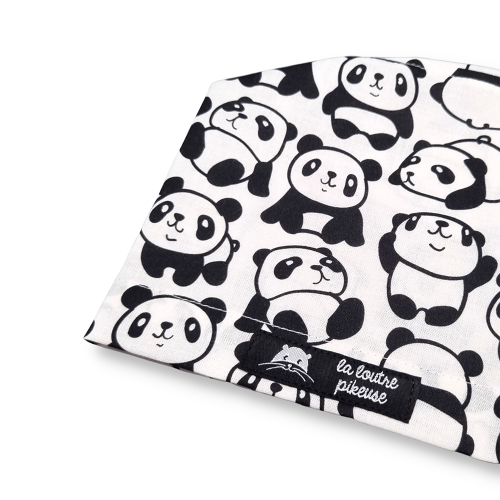Calot de bloc couvrant avec des pandas noirs et blancs