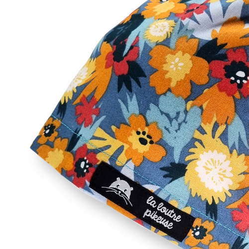 Calot de bloc couvrant avec des fleurs jaunes et vertes