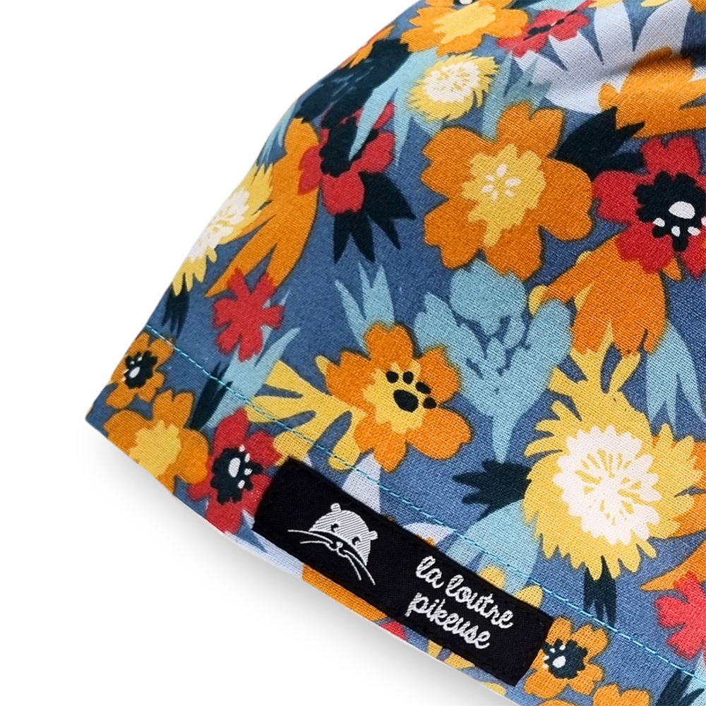 Calot de bloc couvrant avec des fleurs jaunes et vertes