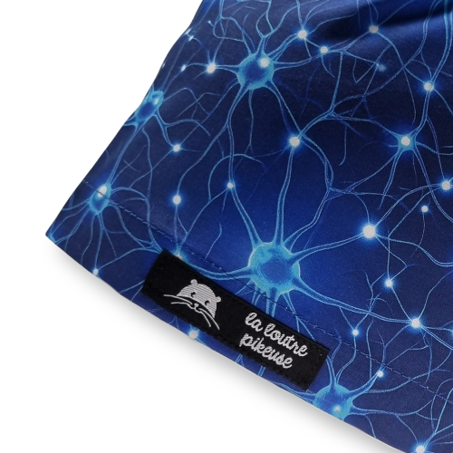 Calot de bloc couvrant avec des synapses bleus