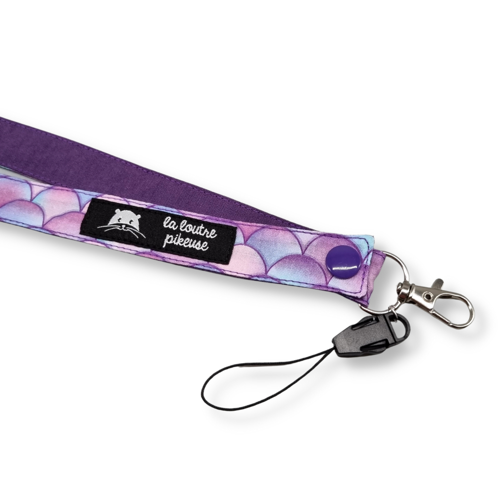 Tour de cou écailles sirènes violettes
