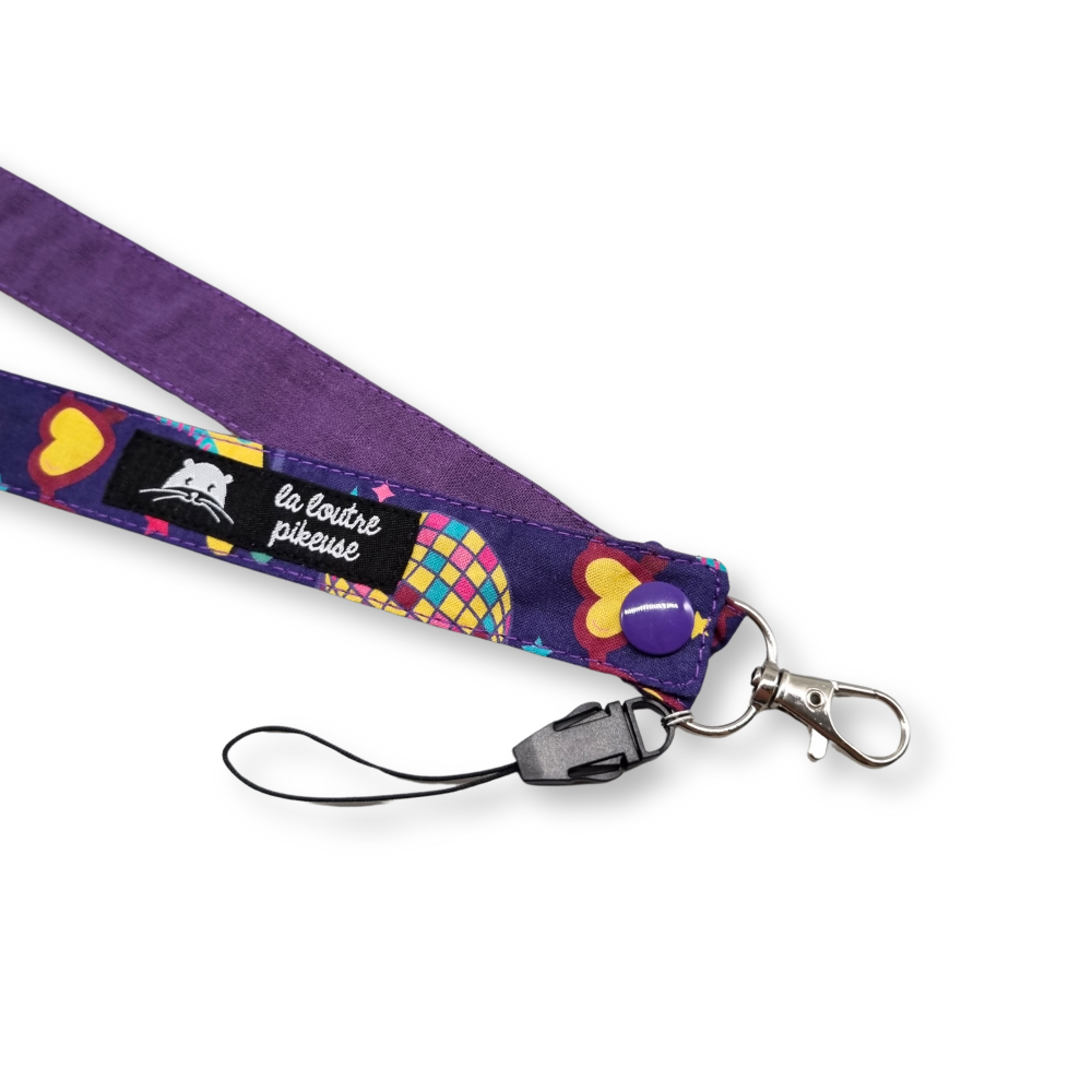 Tour de cou violet motifs fรชtes