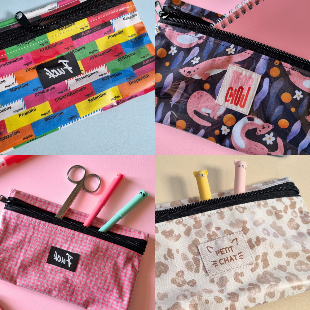 Personnalisation avec une étiquette fun de la pochette reverso