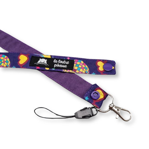 Tour de cou violet motifs fêtes