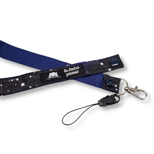 Tour de cou avec des constellations, étoiles, bleues
