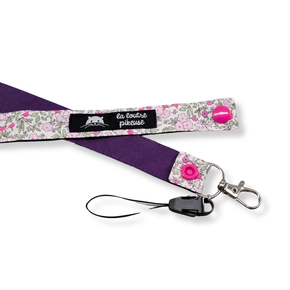 Tour de cou avec des fleurs rose fluo
