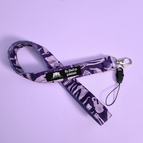 Tour de cou avec des os, traumato, violet