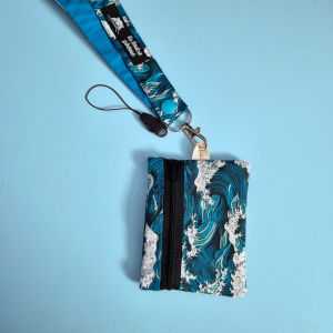 Porte-badge zippé avec des vagues