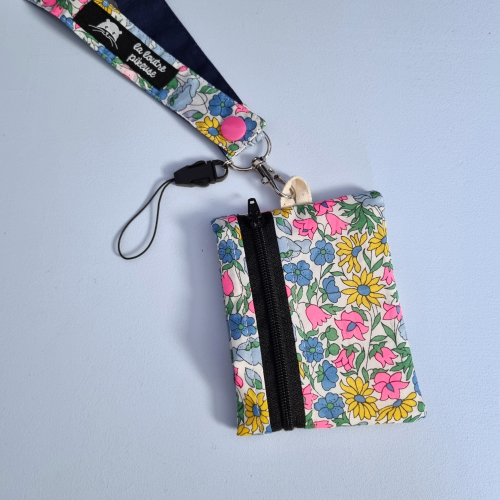 Porte-badge zippé - Liberty of London Poppy daisy Porte-badge zippé liberty of london poppy daisy