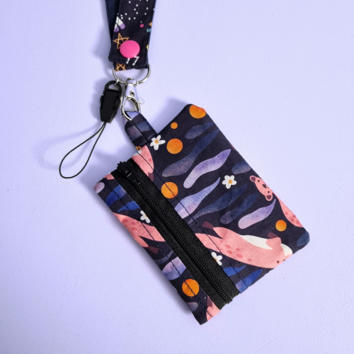 Porte-badge zippé - Loutre Porte-badge zippé avec des loutres