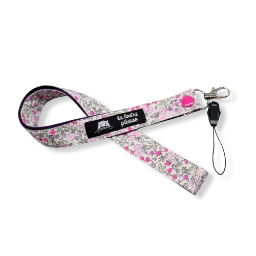 Tour de cou avec des fleurs rose fluo