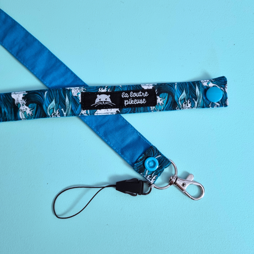 Tour de cou avec des vagues bleu turquoise japon